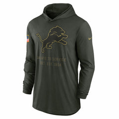 2025 Salute to Service Sideline Dri-FIT Lightweight Hooded Pullover - Detroit Lions