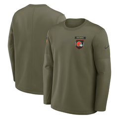 2025 Salute to Service Sideline Coaches Therma-FIT Long Sleeve Shirt - Cleveland Browns
