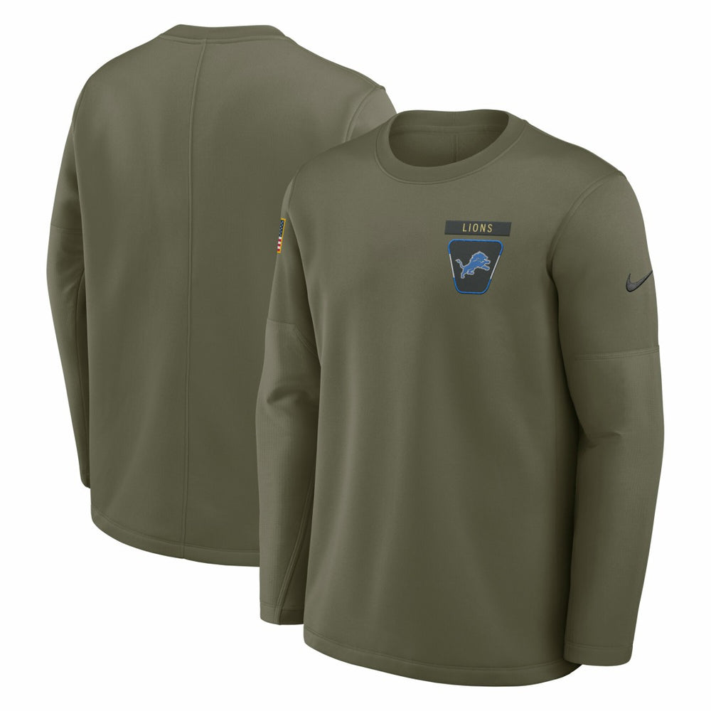 2025 Salute to Service Sideline Coaches Therma-FIT Long Sleeve Shirt - Detroit Lions