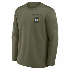 2025 Salute to Service Sideline Coaches Therma-FIT Long Sleeve Shirt - Green Bay Packers