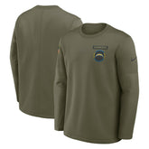 2025 Salute to Service Sideline Coaches Therma-FIT Long Sleeve Shirt - Los Angeles Chargers
