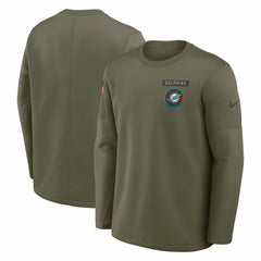 2025 Salute to Service Sideline Coaches Therma-FIT Long Sleeve Shirt - Miami Dolphins