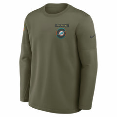 2025 Salute to Service Sideline Coaches Therma-FIT Long Sleeve Shirt - Miami Dolphins