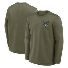2025 Salute to Service Sideline Coaches Therma-FIT Long Sleeve Shirt - Las Vegas Raiders