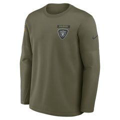 2025 Salute to Service Sideline Coaches Therma-FIT Long Sleeve Shirt - Las Vegas Raiders