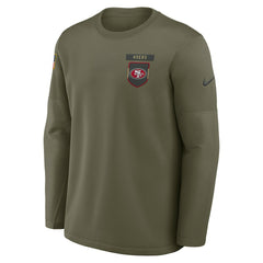 2025 Salute to Service Sideline Coaches Therma-FIT Long Sleeve Shirt - San Francisco 49ers