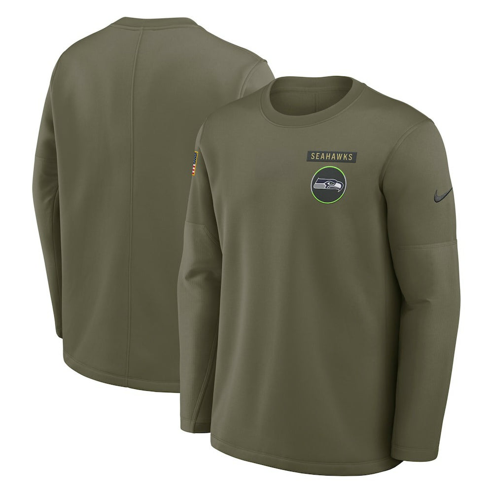 2025 Salute to Service Sideline Coaches Therma-FIT Long Sleeve Shirt - Seattle Seahawks