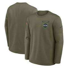 2025 Salute to Service Sideline Coaches Therma-FIT Long Sleeve Shirt - Seattle Seahawks