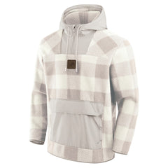 Elements Plaid Polar Fleece Quarter-Zip Hoodie - Detroit Lions