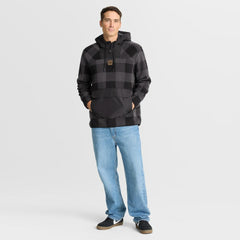 Elements Plaid Polar Fleece Quarter-Zip Hoodie - Baltimore Ravens