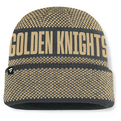 NHL Charcoal/Gold Vegas Golden Knights Fanatics Fundamentals Shelter Cuffed Knit Hat