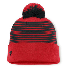 NHL Red Chicago Blackhawks Fanatics Fundamental Spirit Cuffed Pom Knit Hat