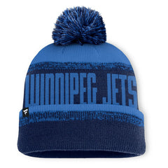 NHL Navy/Blue Winnipeg Jets Fanatics Fundamentals Thrive Cuffed Knit Hat with Pom