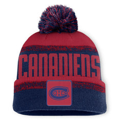 NHL Navy/Red Montreal Canadiens Fanatics Fundamentals Thrive Cuffed Knit Hat with Pom