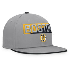 NHL Gray Boston Bruins Fanatics Fundamentals Duo Split Logo Snapback Hat