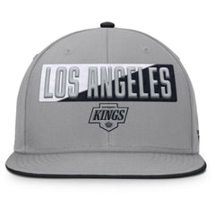 NHL Gray Los Angeles Kings Fanatics Fundamentals Duo Split Logo Snapback Hat