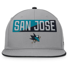 NHL Gray San Jose Sharks Fanatics Fundamentals Duo Split Logo Snapback Hat