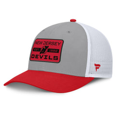 NHL Gray/Red New Jersey Devils Fanatics Fundamental Adapt Trucker Adjustable Hat
