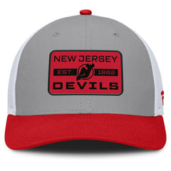NHL Gray/Red New Jersey Devils Fanatics Fundamental Adapt Trucker Adjustable Hat