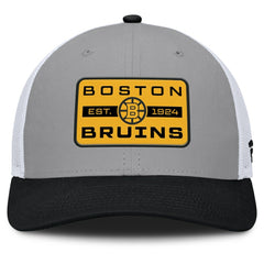 NHL Gray/Black Boston Bruins Fanatics Fundamental Adapt Trucker Adjustable Hat