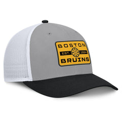 NHL Gray/Black Boston Bruins Fanatics Fundamental Adapt Trucker Adjustable Hat