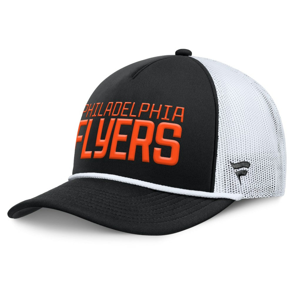 NHL Black/White Philadelphia Flyers Fanatics Heritage Dutch A-Frame Trucker Adjustable Hat