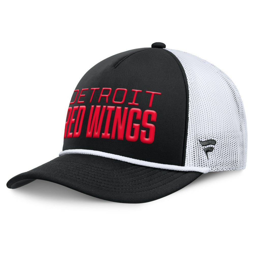 NHL Black/White Detroit Red Wings Fanatics Heritage Dutch A-Frame Trucker Adjustable Hat