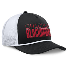 NHL Black/White Chicago Blackhawks Fanatics Heritage Dutch A-Frame Trucker Adjustable Hat
