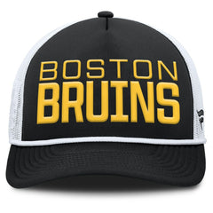 NHL Black/White Boston Bruins Fanatics Heritage Dutch A-Frame Trucker Adjustable Hat