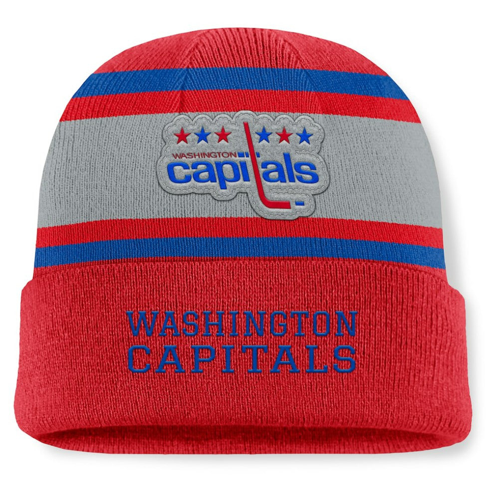 NHL Red Washington Capitals Fanatics Heritage Varsity Cuffed Knit Hat