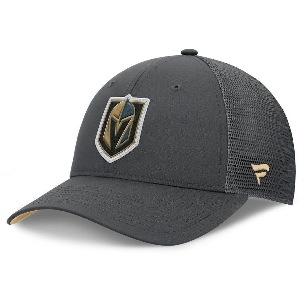 NHL Charcoal Vegas Golden Knights Fanatics Authentic Pro Home Ice Trucker Adjustable Hat