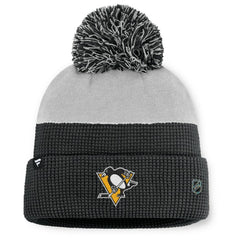 NHL Black/Gray Pittsburgh Penguins Fanatics Authentic Pro Home Ice Cuffed Knit Hat with Pom