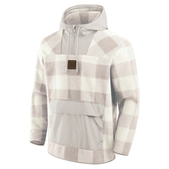 Elements Plaid Polar Fleece Quarter-Zip Hoodie - New York Giants