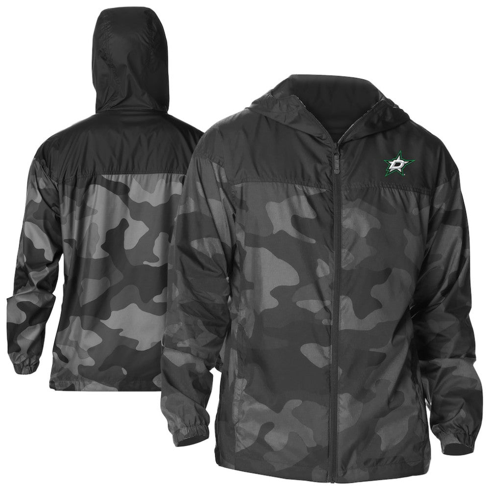 NHL Black Dallas Stars Columbia Camo Flash Challenger Omni-Shade Full-Zip Hoodie Windbreaker