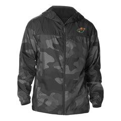 NHL Black Minnesota Wild Columbia Camo Flash Challenger Omni-Shade Full-Zip Hoodie Windbreaker