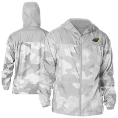 NHL Gray Minnesota Wild Columbia Camo Flash Challenger Omni-Shade Full-Zip Hoodie Windbreaker