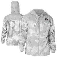 NHL Gray Philadelphia Flyers Columbia Camo Flash Challenger Omni-Shade Full-Zip Hoodie Windbreaker