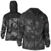 NHL Black San Jose Sharks Columbia Camo Flash Challenger Omni-Shade Full-Zip Hoodie Windbreaker