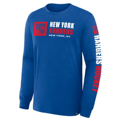 NHL Blue New York Rangers Fanatics Goal Crease Legacy Long Sleeve T-Shirt