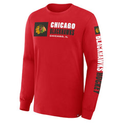 NHL Red Chicago Blackhawks Fanatics Goal Crease Legacy Long Sleeve T-Shirt