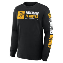 NHL Black Pittsburgh Penguins Fanatics Goal Crease Legacy Long Sleeve T-Shirt