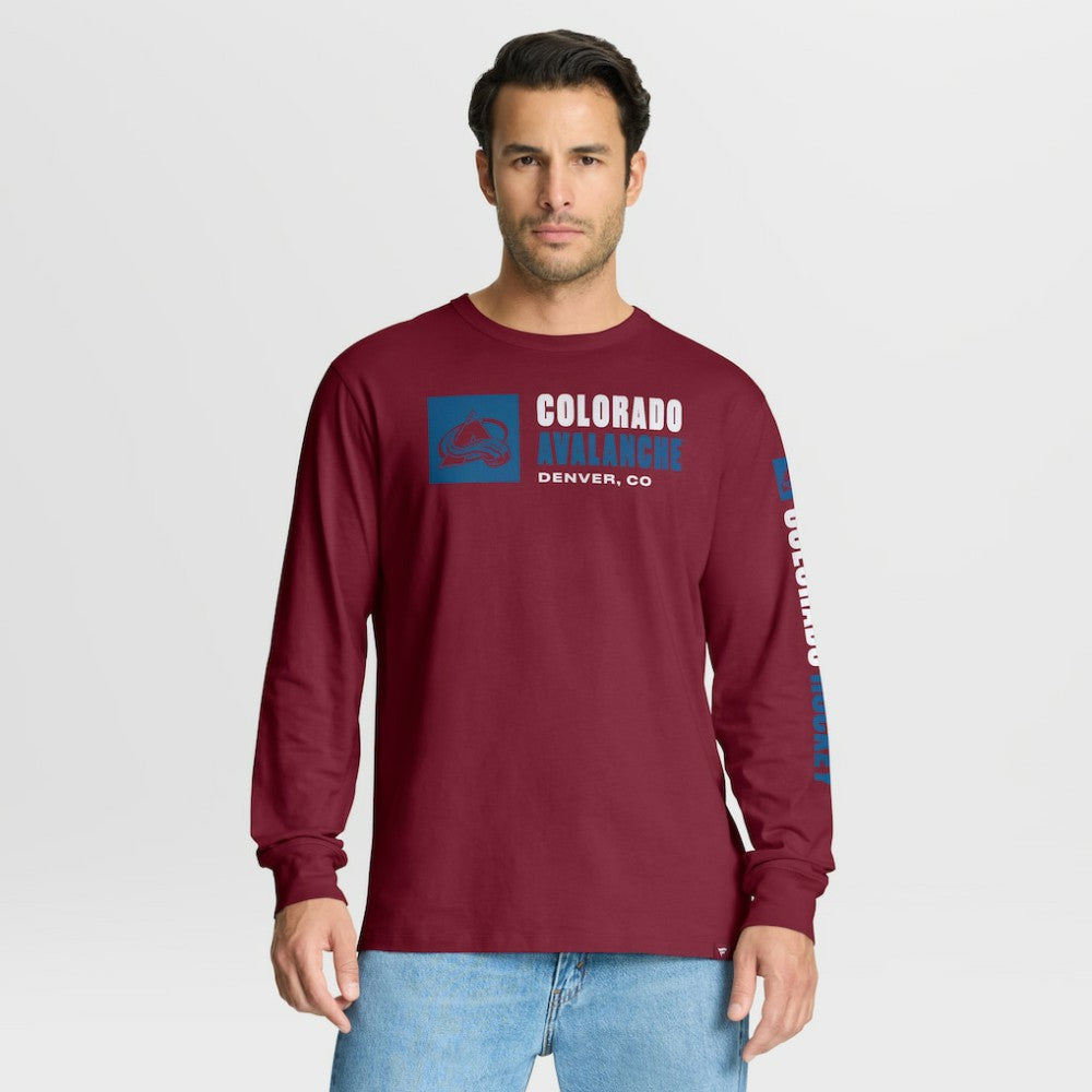 NHL Burgundy Colorado Avalanche Fanatics Goal Crease Legacy Long Sleeve T-Shirt