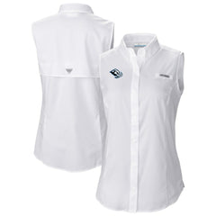 NHL White Utah Mammoth Columbia Women's Tamiami Omni-Shade Sleeveless Button-Up Shirt