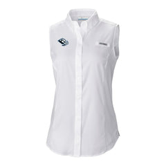 NHL White Utah Mammoth Columbia Women's Tamiami Omni-Shade Sleeveless Button-Up Shirt