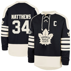 NHL Navy Auston Matthews Toronto Maple Leafs '47 Player Name & Number Sweep Check Eternal Lacer Sweatshirt