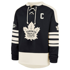 NHL Navy Auston Matthews Toronto Maple Leafs '47 Player Name & Number Sweep Check Eternal Lacer Sweatshirt