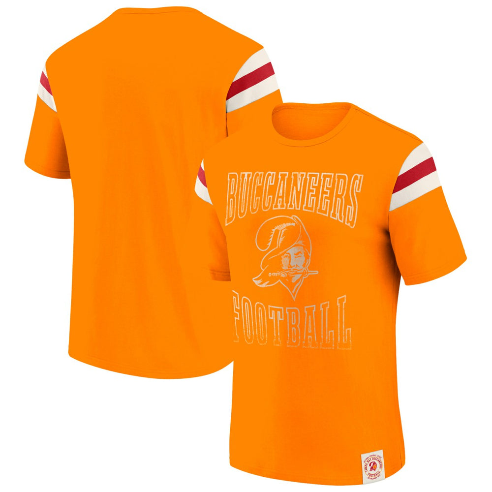 Darius Rucker Collection Distressed Throwback Shoulder Stripe T-Shirt - Tampa Bay Buccaneers
