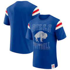Darius Rucker Collection Distressed Throwback Shoulder Stripe T-Shirt - Buffalo Bills