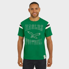Darius Rucker Collection Distressed Throwback Shoulder Stripe T-Shirt - Philadelphia Eagles