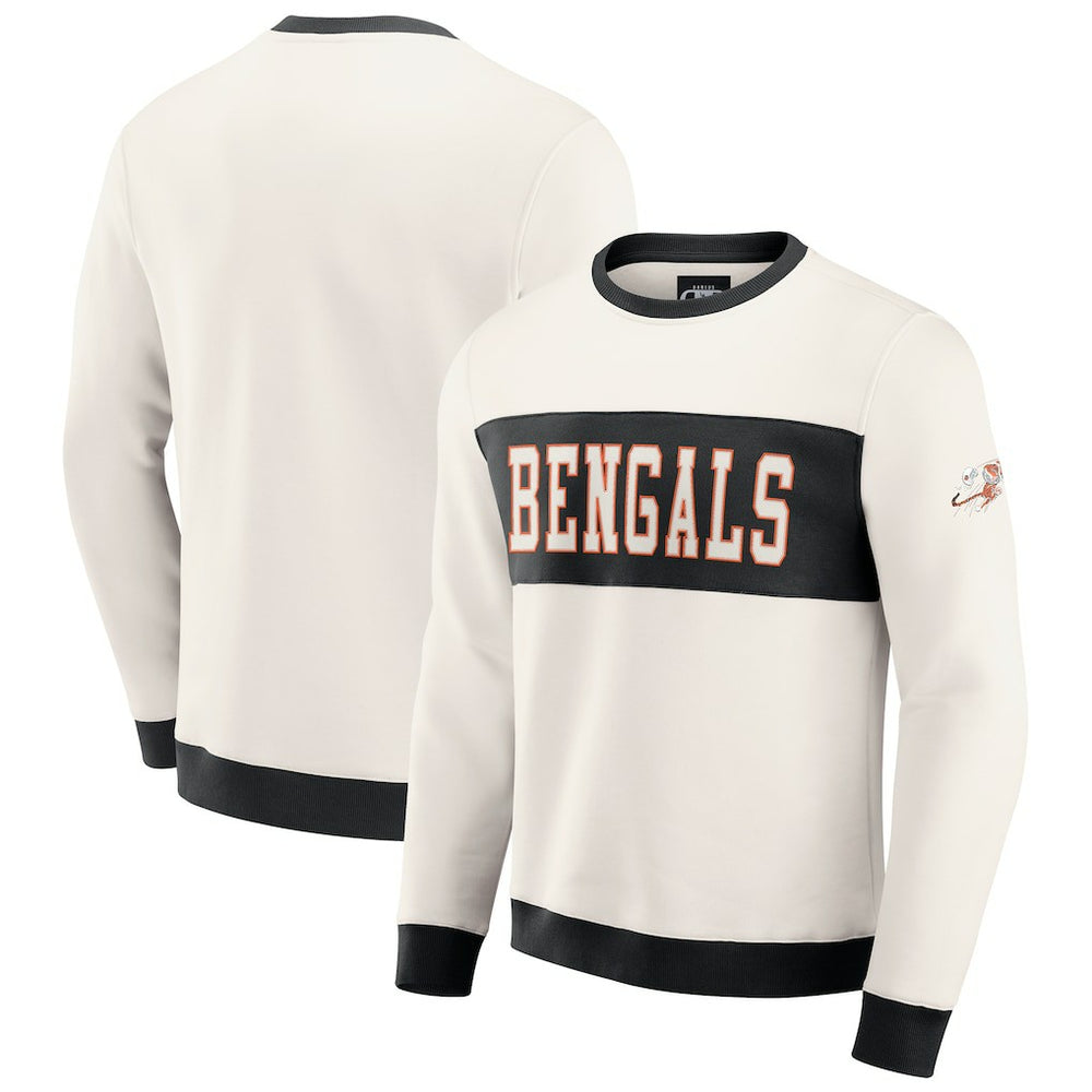 Darius Rucker Collection Colorblock Pullover Sweatshirt - Cincinnati Bengals
